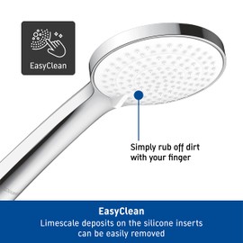 Duravit UV0652015010 Universal Shower Head, Chrome/White, wassersparend (MinusFlow), mit 3 Strahlarten