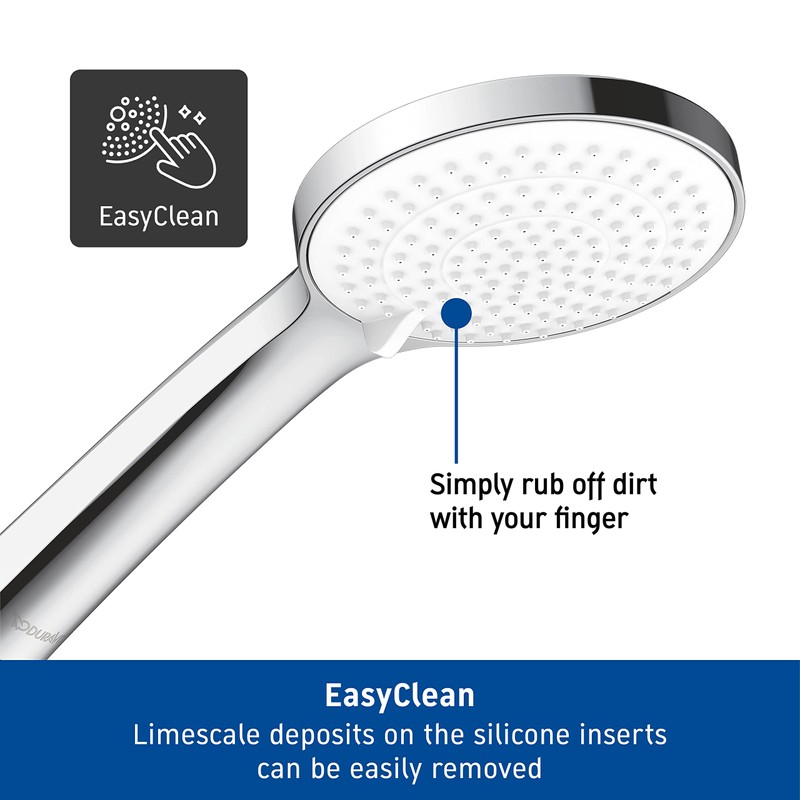 Duravit UV0652015010 Universal Shower Head, Chrome/White, wassersparend (MinusFlow), mit 3