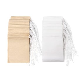 100PCS Disposable Tea Filter Bags, Carehabi Empty with Drawstring for Loose, Muslin Bag (6 x 8 cm)