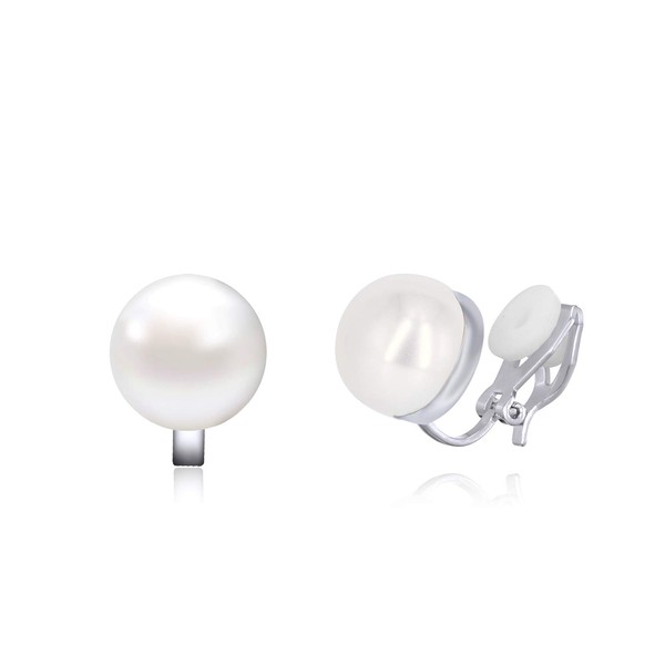 QUKE Simulated Freshwater Pearl Clip On Earrings Not Pierced Stud