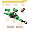 Strapinno Retractable Ratchet Tie-Down Straps,5,000 lbs Breaking Strength- 2 in