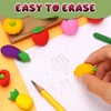 24 Pcs Mini Fruit Vegetable Erasers, 3D Fruit Pencil Erasers,