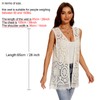Women's Crochet Floral Boho Lace Trim Sleeveless Kimono Open Front