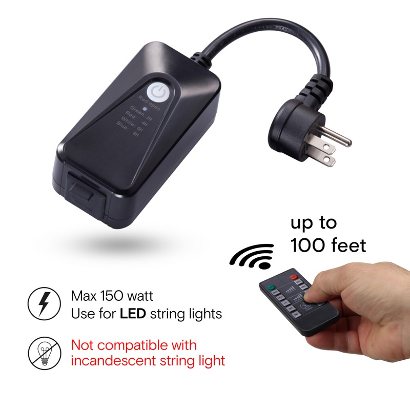 Brightech Smart Dimmer Plug for LED Outdoor String Lights, Comes