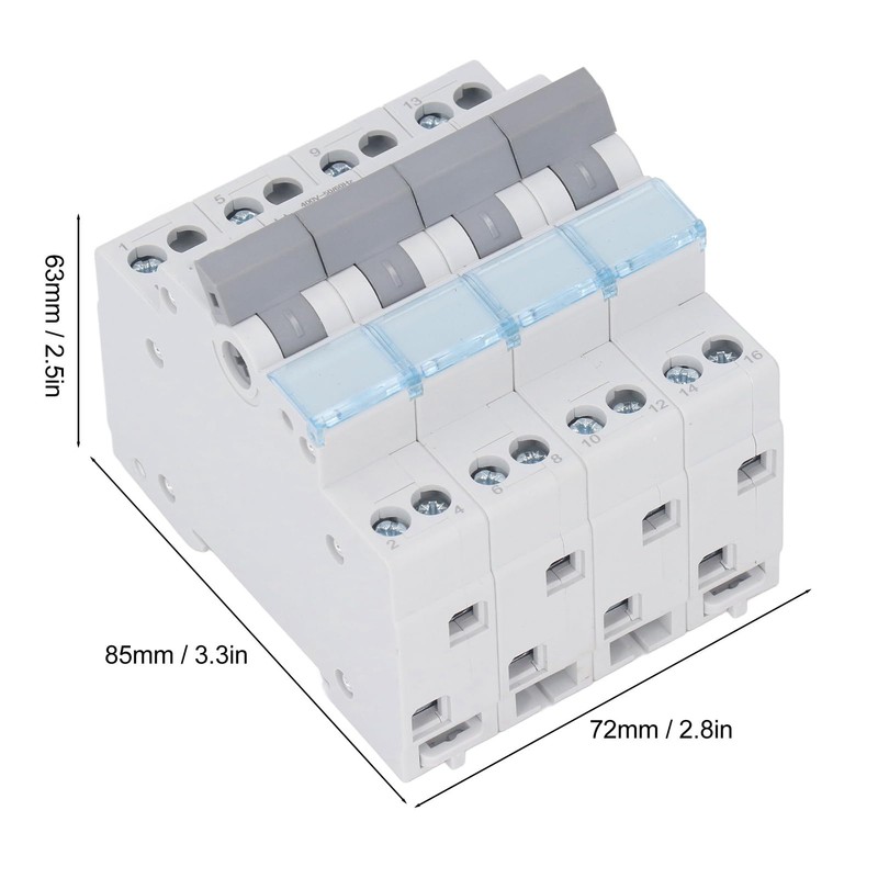Manual Transfer Switch, 63A 400VAC 4P Power 35mm DIN Rail