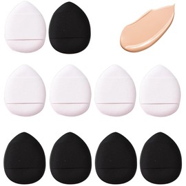 Samcos Cushion Foundation, Water Droplets, Puff Puff, Soft Mini Foundation, Sponge, Macaron, Makeup, Mini Finger Puff, Wet and Dry (10 Pieces of 2 Colors)