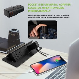 Dual Universal USB Adapter Works for Asus PadFone Mini for Worldwide Power and Travel Between US/EU/CN/AUS/NZ/UK