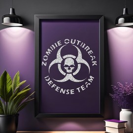 Zombie Sign Stencil – Reusable Plastic Epidemic Warning Template for DIY Crafts, Painting, Wall Art & Scrapbooking – 5.5x5.5 Inches