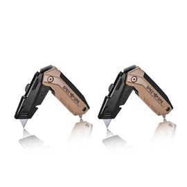 Spec Ops Tools Folding Utility Knife with Retractable Blade, 2-Pack, Includes 10 Extra Blades in Handle Storage, 3% Donated to Veterans