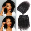 Kinky Curly Clip In Hair Extensions for Black Women Human