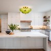 JERANDO Semi Flush Mount Ceiling Light, Modern Gold Ceiling Light