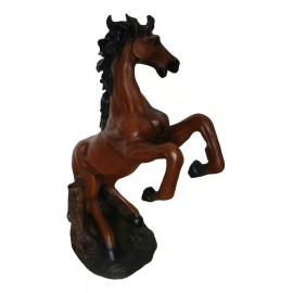 Art Mx Caballo Relinchando Figura Decorativa En Resina Color Cafe