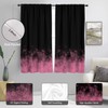 zokyer Pink and Black Window Curtain Ombre Gothic Gradient Women