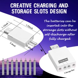 Glooglitter 6 Pcs Fishing Glow Sticks LED Fishing Pole Light Night Fish Alert Glow Stick with 8 Pcs Rechargeable CR425 Battery and Battery Charger(Green Light,Classic Style)