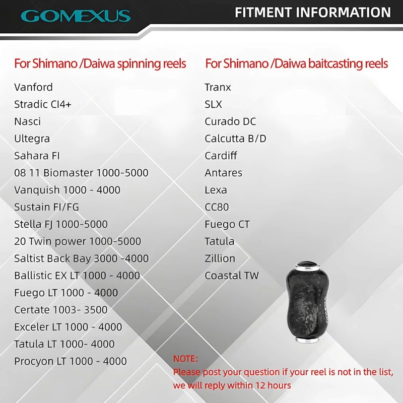 Gomexus Power Knob Compatible with Shimano Daiwa Spinning Reel Handle
