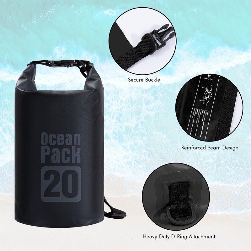 EDSRDPLT Shark-Shaped Anchor Buoy with 20L Waterproof Dry Bag Kayak