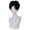 BERON Black Short Straight Wig Natural Looking Middle Part Wig