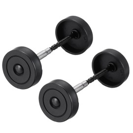 PATIKIL Door Hole Cover Plate, 1-1/5 Inches Zinc Alloy Circle Deadbolt Cover Plate Door Reinforcement Plate for Door Hole Filling (Black, 2 Set)