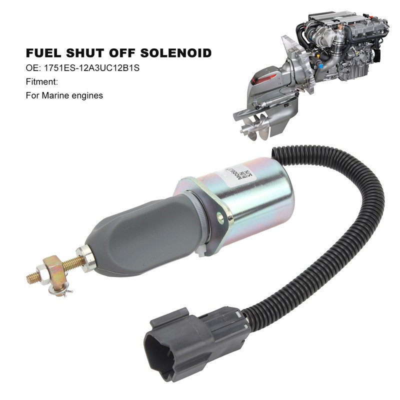 Fuel Shut Off Solenoid 1751ES‑12A3UC12B1S Engine Fuel Stop Solenoid for