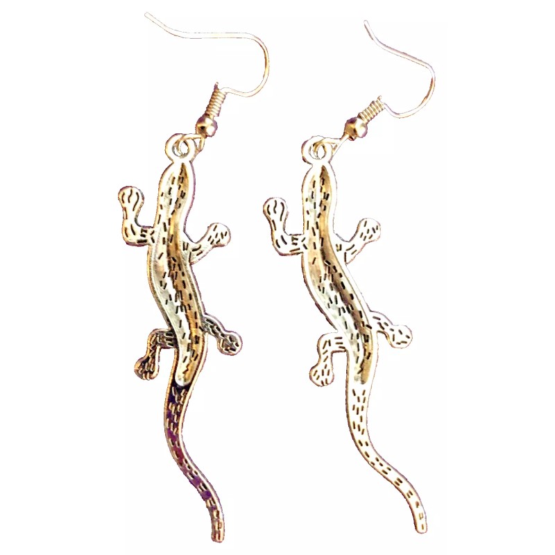 Handmade Lizard Charm Earrings!