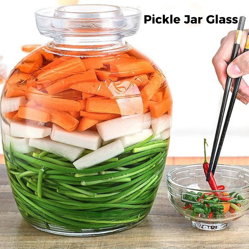 Anjetan 1.5L/2.5L/4.5L Glass Fermenting Jar, Large Capacity Sealed Pickle Jar,