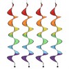 4pcs Rainbow Wind Spinner, 43" Rainbow Curlie Spinner Hanging Rainbow