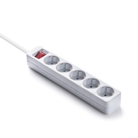 FAMATEL Ecosockets Strip 5 Sockets I with On/Off Switch I 3 Metres I Up to 3680 W I Child Lock I Alignment of Sockets at 45º I Prevents Hidden Consumption I White