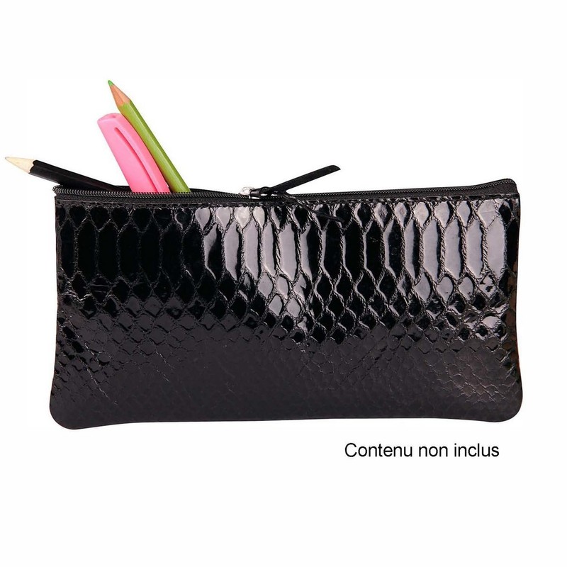 Clairefontaine 410181C Flat Lambskin Pencil Case with Python Pattern 22