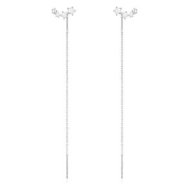 Star Thread Earrings for Women Long Chain Tassel Earrings Star Dangle Drop Earrings for Teen Girls Party Jewelry Gifts