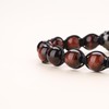 COAI Men's Bracelet with Lion Charm, Onyx Red Tiger Eye,