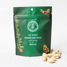 Natural Air Roasted Jumbo Green Chili Cashews 180 Grade (1.7 OZ)