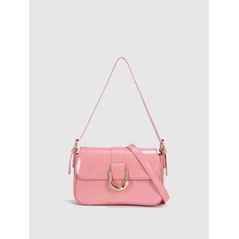 Summer Women's Vintage Solid Buckle Decor Designer Shoulder Bag, Gifts for Girlfriend, Adjustable Strap PU Leather Bags for Work, Fashion Women's Bags for Back To School, Valentine's Day, Gift for Her:_Orange_Please Refer To The Pictures for Dimensions