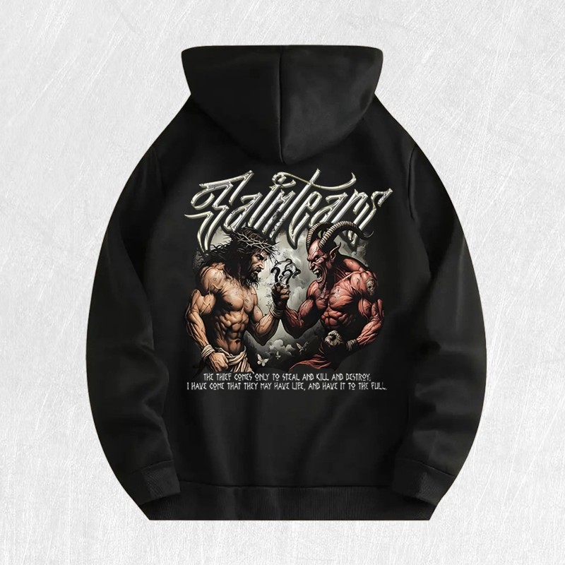 Faith Vs Evil Graphic Hoodie 100% Cotton US Warehouse 6