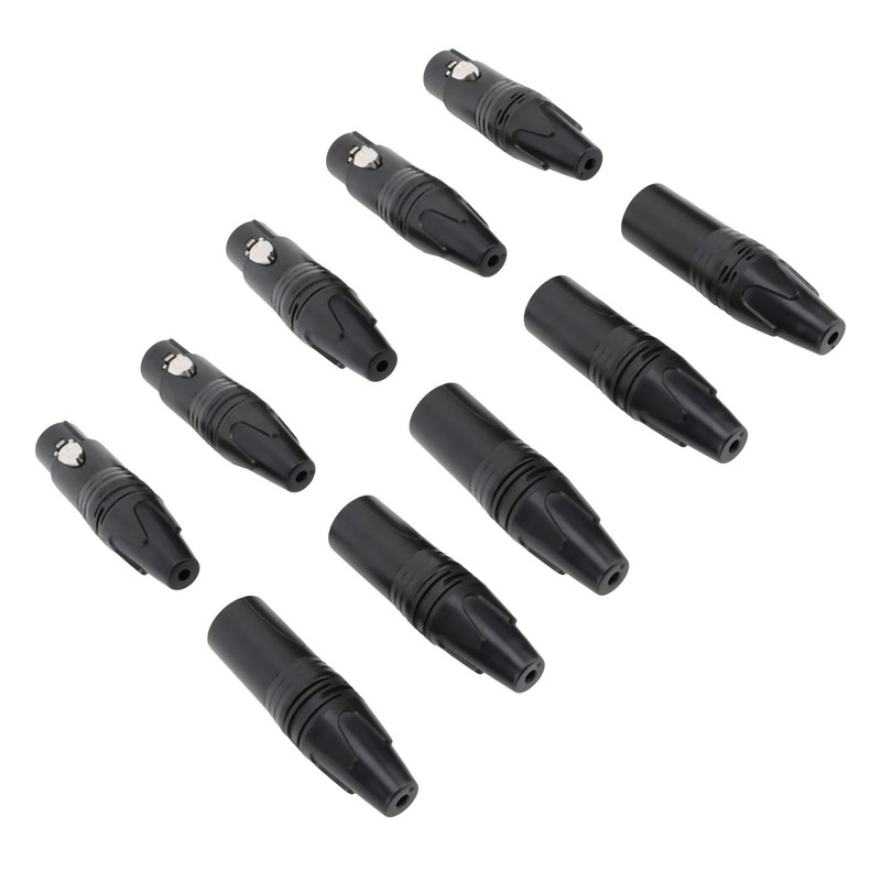 10pcs XLR Connector Professional 5 Male 5 Female High Conductivity