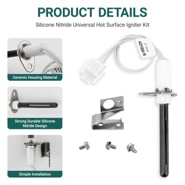 Durable 903110A Furnace Hot Surface lgnitors With Plug Fit for Nor-dyne Furnace, 903110 Round Silicon Nitride Hot Surface Igniter Kit Replacement Repalces 632504, 632313, FC047 By Fetechmate