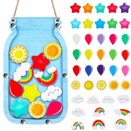 Treela Rainbow Reward Mason Jar for Kids Reward Chart for Toddlers Potty Training Reward Mason Jar Potty Chart for Boys Girls Positive Behavior Reward Chart Responsibility Management Tools Supplies