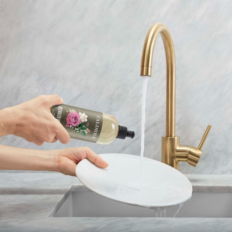 Caldrea Dish Soap, Biodegradable Dishwashing Liquid Made with Soap Bark