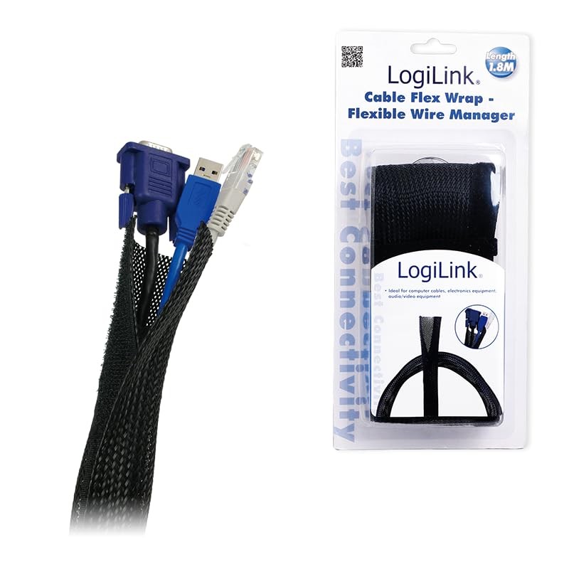 LogiLink 1.8m Cable FlexWrap - Black
