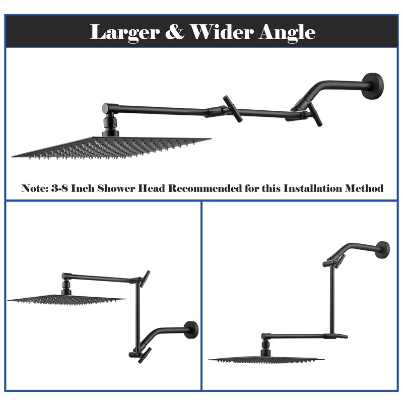 Shower Head Extension Arm - 13'' Shower Arm Extension for