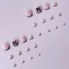 Black French Tip Press on Toenails Bow Fake Toenails Short