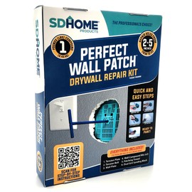 Drywall Repair Kit by SD Home, Fix Large Holes Fast, Wall Plate, 2 Patch Dry Compound Bags, Sanding Block & Trowel, Perfect Drywall Hole Patch Solution, Quick & Easy Filler, Wall Putty, Spackle Paste