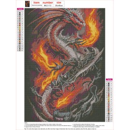 QENSPE Diamond Painting Dragon Diamond Painting 5D Diamond Painting Kit Adults Crystal Full Diamond Dragon Pictures Children Painting Embroidery Set Cross Stitch Pictures Home Wall Decor 30 x 40 cm