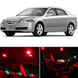 LEDpartsNow Interior LED Lights Replacement for 2004-2008 Acura TL Accessories Package Kit (13 Bulbs), RED