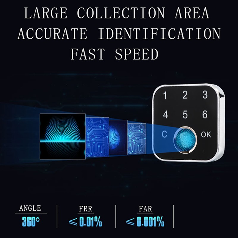 G16 Smart Fingerprint Password Keyless Lock for Drawer Wardrobe Cabinet