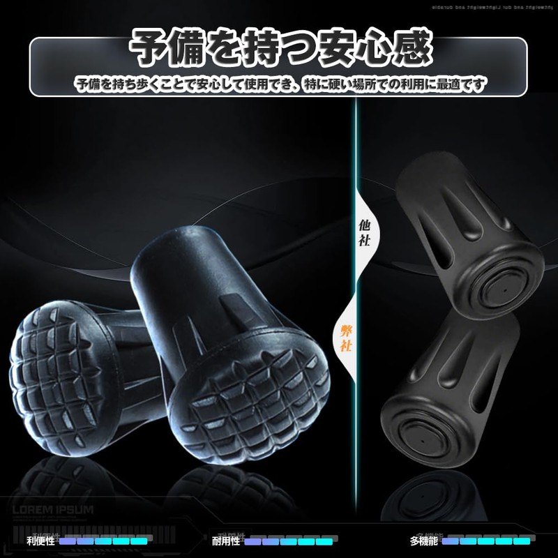 Cap, Rubber Cap, Trekking Pole, Replacement Rubber, Anti-Slip, Stock, Climbing,