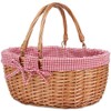 G GOOD GAIN Wicker Picnic Basket with Double Folding Handles,Willow