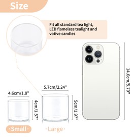 NUPTIO Glass Votive Candle Holders: Set of 12 Clear Tea Light Holders - Mini Floating Candleholders for Home Christmas Thanksgiving Party Table Centerpieces Decor (1.8 x 1.57 inch)