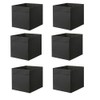 Ikea Drona Box (Black, 6 Pack (L:15" x W:13" x