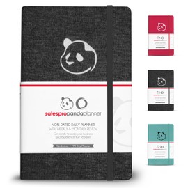 Panda Planner Undated Salespro Daily Planner with Daily Weekly & Monthly Layouts – 90 Day Sales & Productivity Journal for Goal Setting & Tracking – 5.75" x 8.25" Soft Fabric Cover (Black)