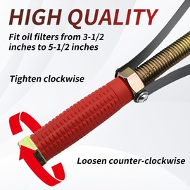 brougetme Heavy Duty Oil Filter Wrench,Adjustable Oil Filter Removal Tool fits for larger size oil filters,Adjustable Strap 9-15 cm Diameter,Oil Filter Wrench Removal Tool Heavy Duty